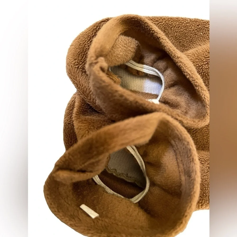 2 sets of baby footies grey and brown, soft fleece & velour, 6-12months booties